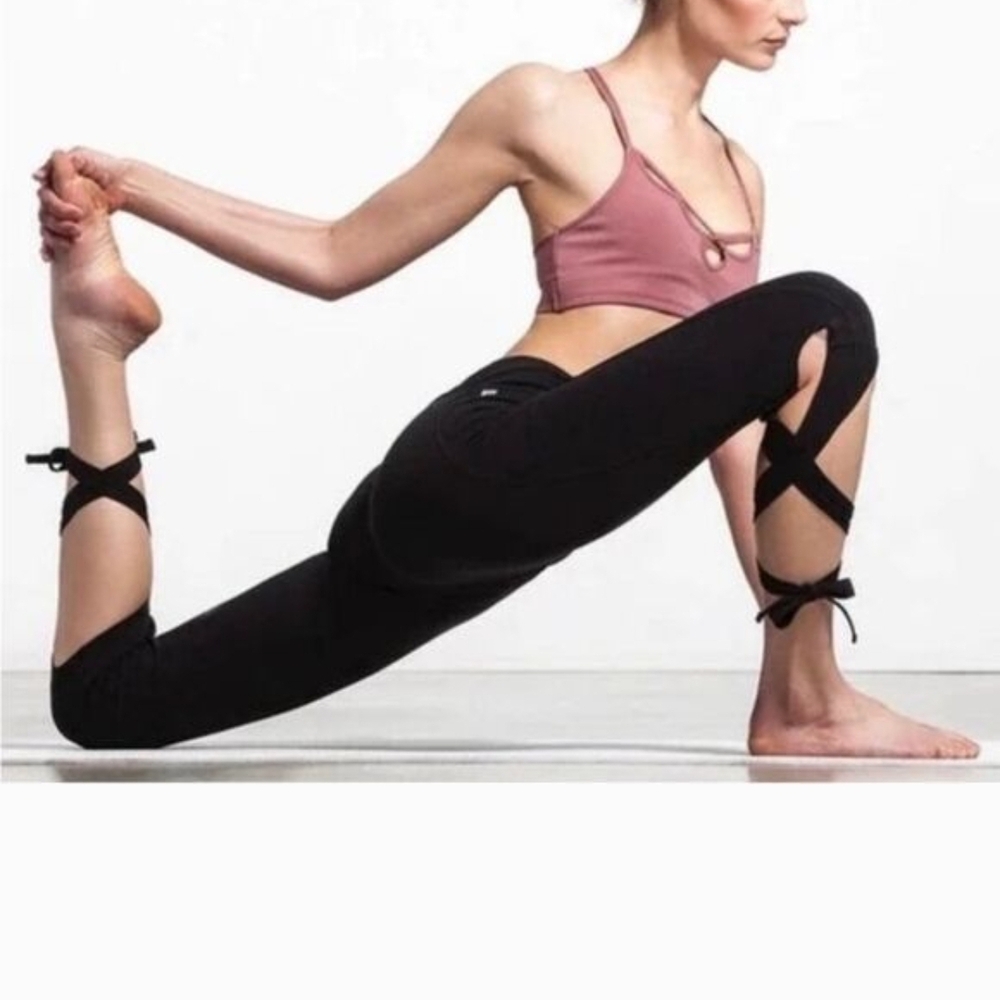 Free People Black Tie Leggings